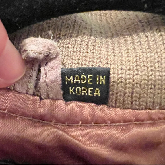 Vintage Nieman Marcus Suede Leather Bomber Jacket Tan Size 40 US L Made in Korea - Picture 5 of 7